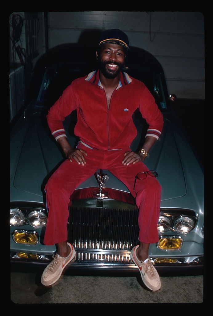 Teddy Pendergrass Seated on Rolls Royce