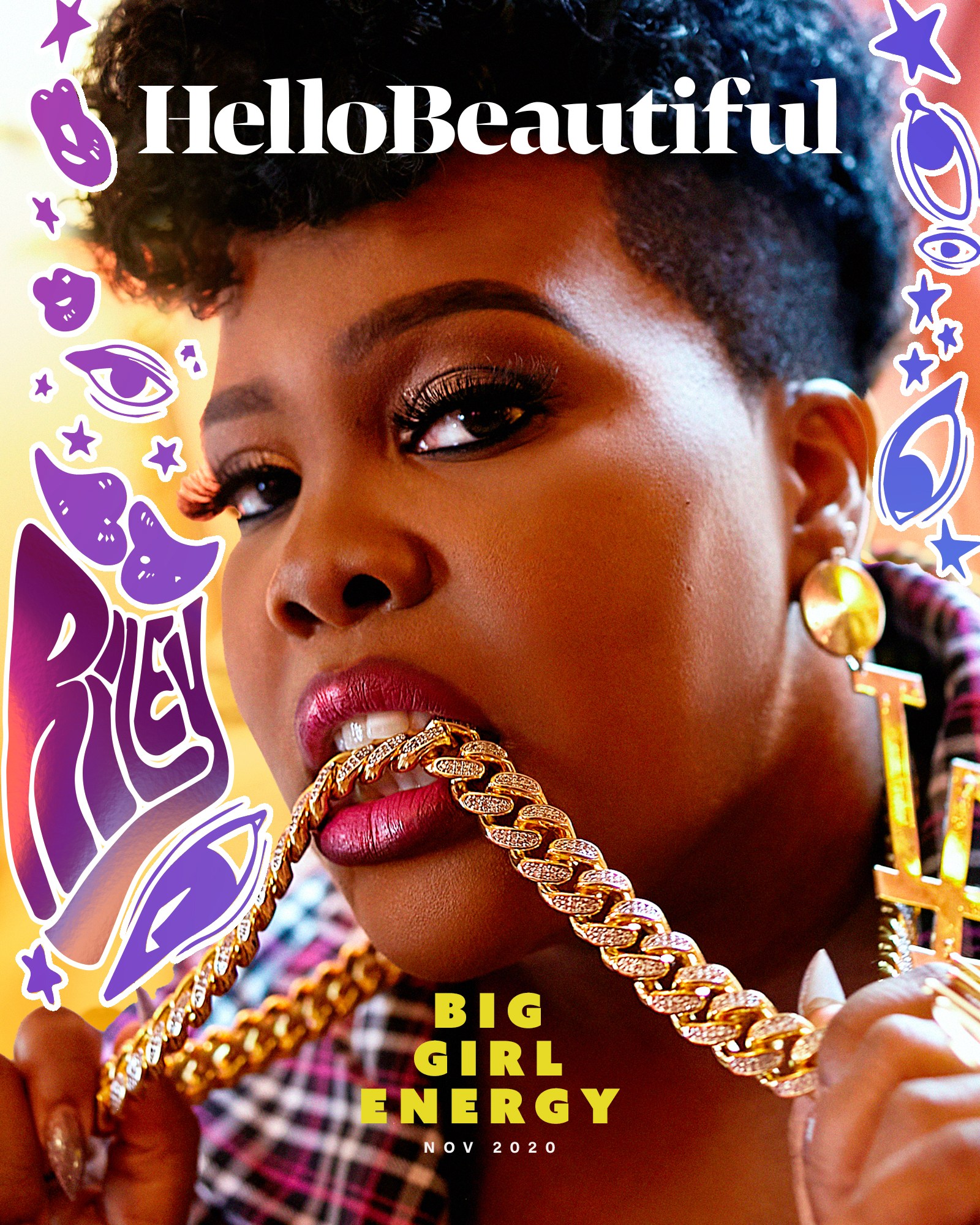 Amber Riley featured in HelloBeautiful's November Cover.