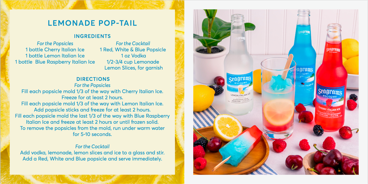 Seagram's Escapes Italian Ice Cocktail Recipes