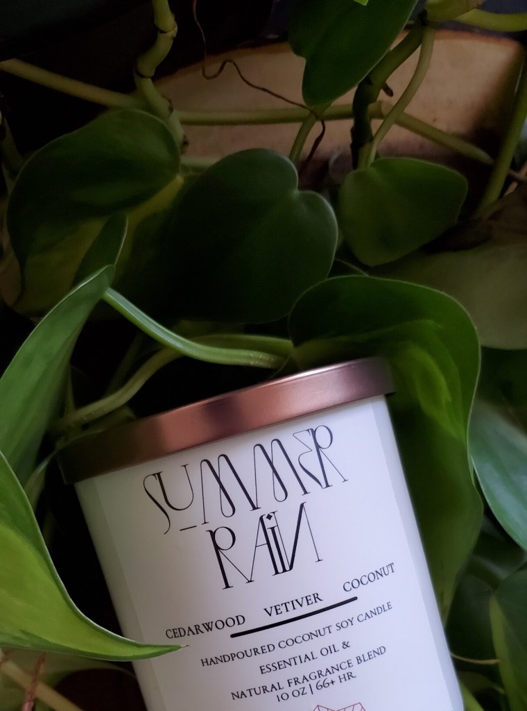 Handpoured Coconut Soy Candle in “ Summer Rain” - Alchemy Body Shop - $28