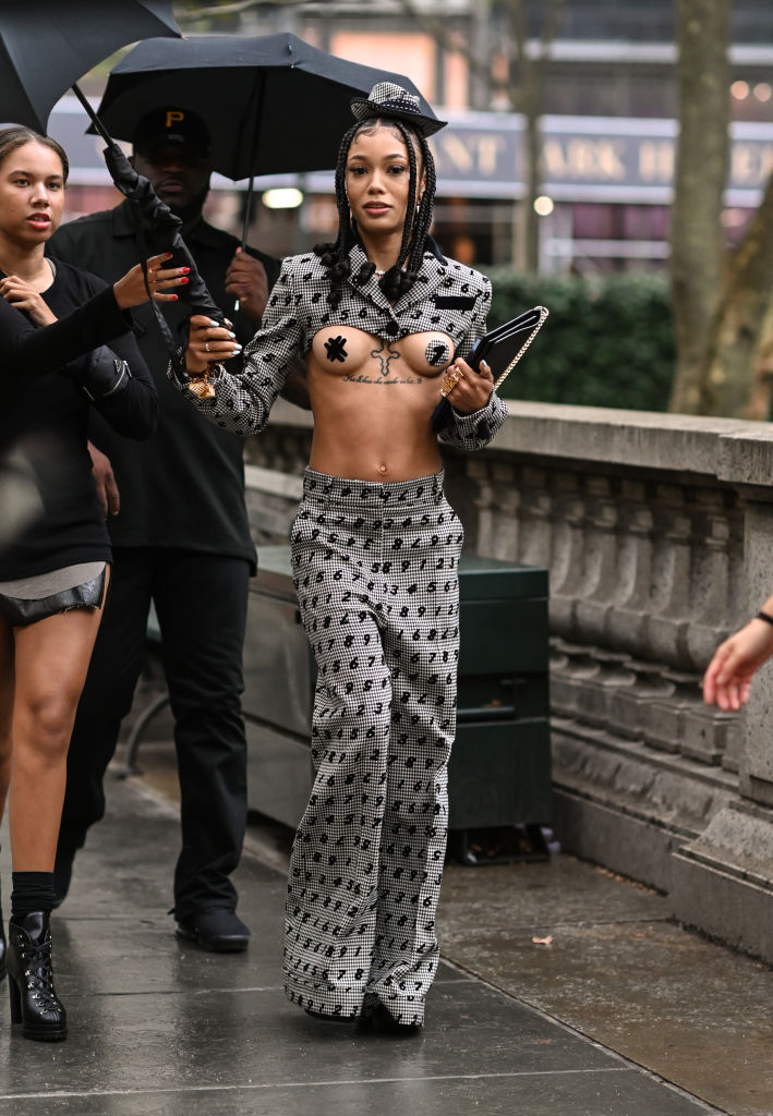 Coi LeRay At Moschino's S/S 22 Show for New York Fashion Week