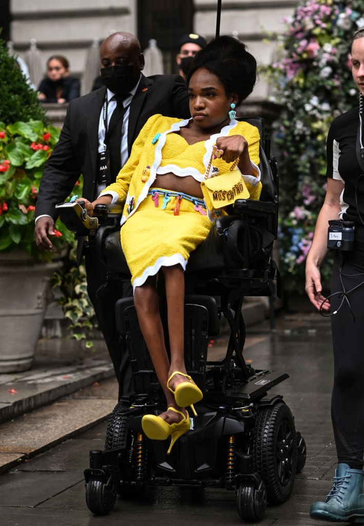 Aaron Philip At Moschino's S/S 22 Show for New York Fashion Week