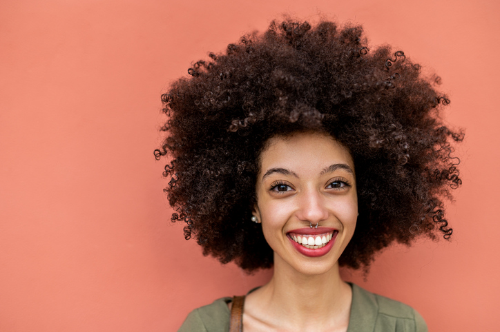 Close up of smiling woman