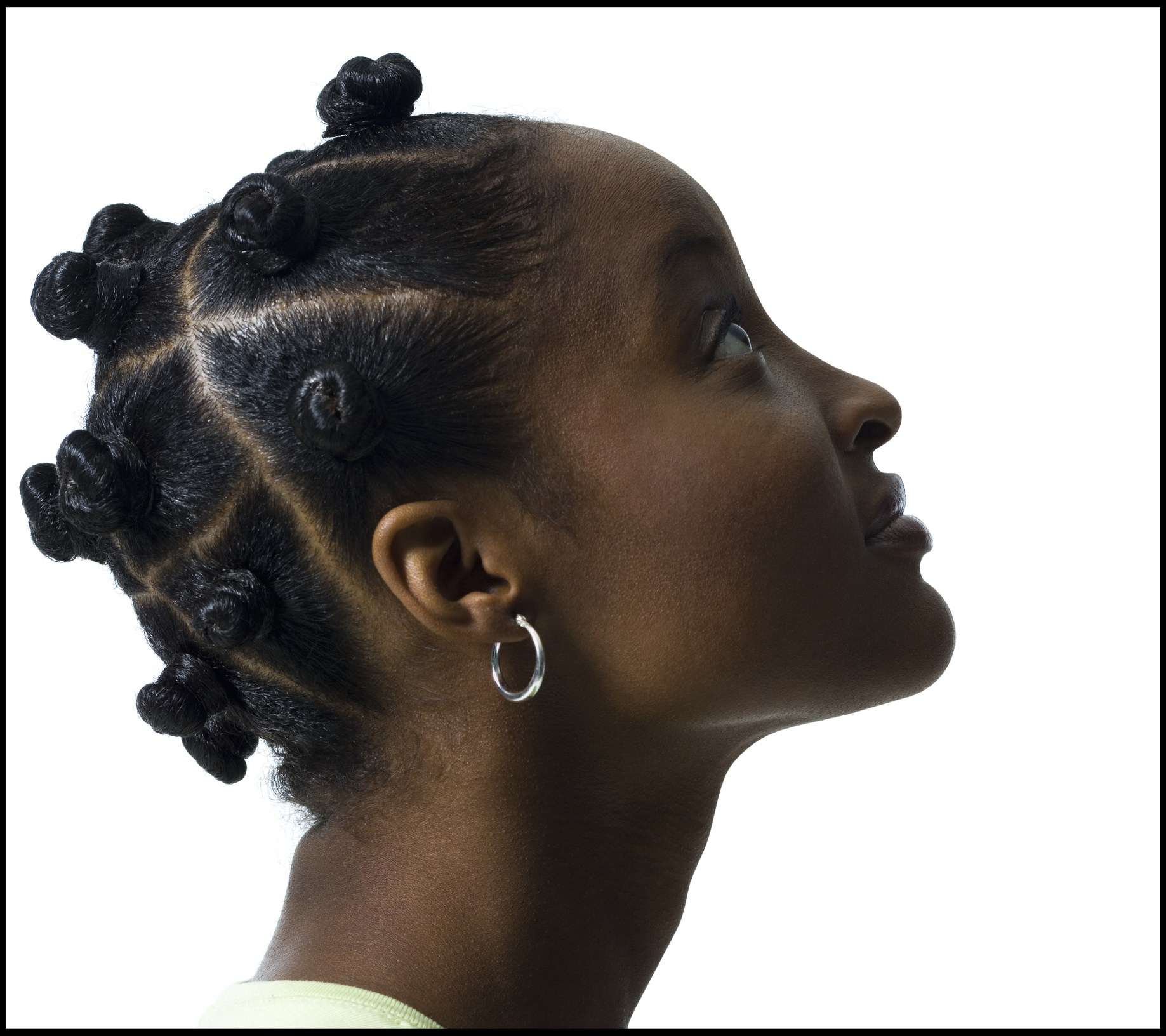 Woman with Bantu knots