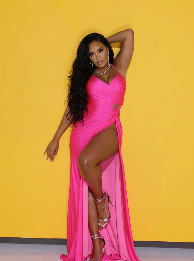 Angela Simmons stuns on HelloBeautiful's April 2022 cover.