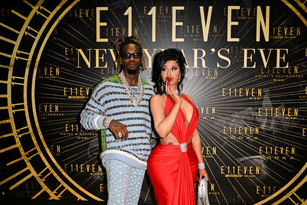 Cardi B And Offset Celebrate New Year's Eve 2023 At E11EVEN Miami
