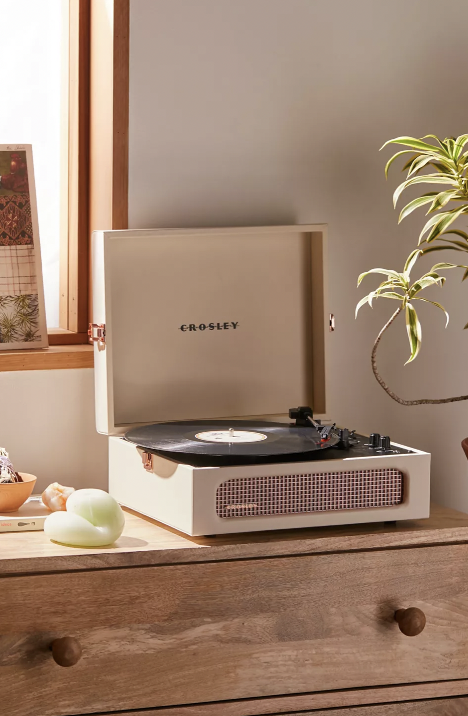 Crosley UO Exclusive Cream Rose Gold Voyager Bluetooth Record Player