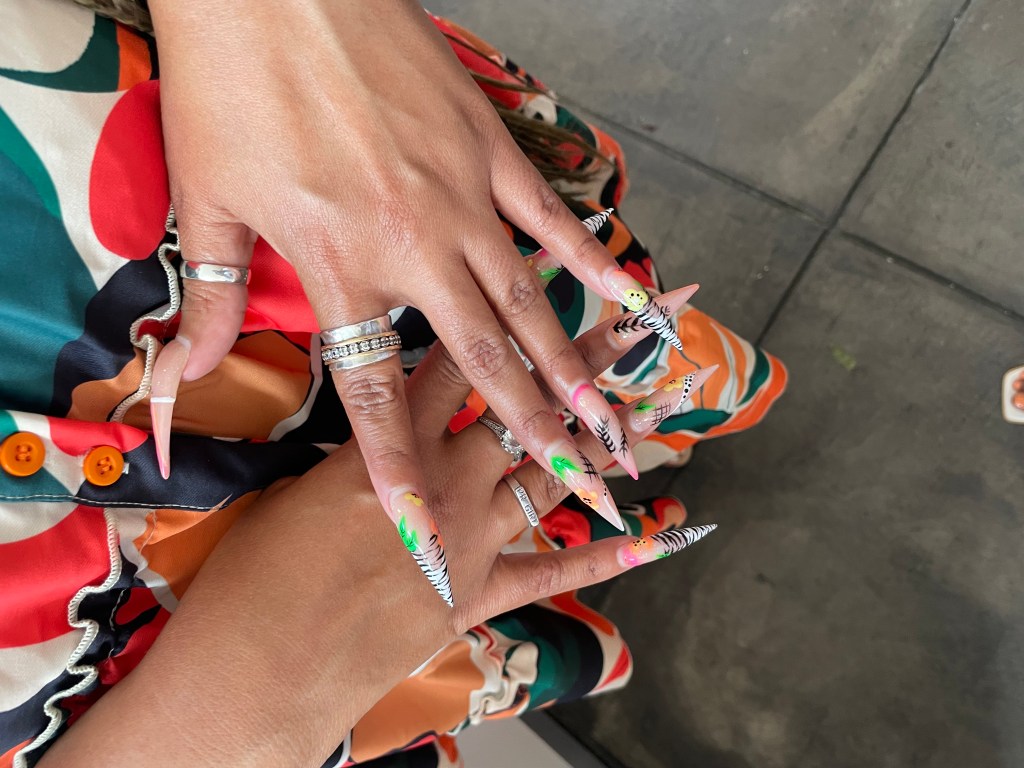 mismatched manicure