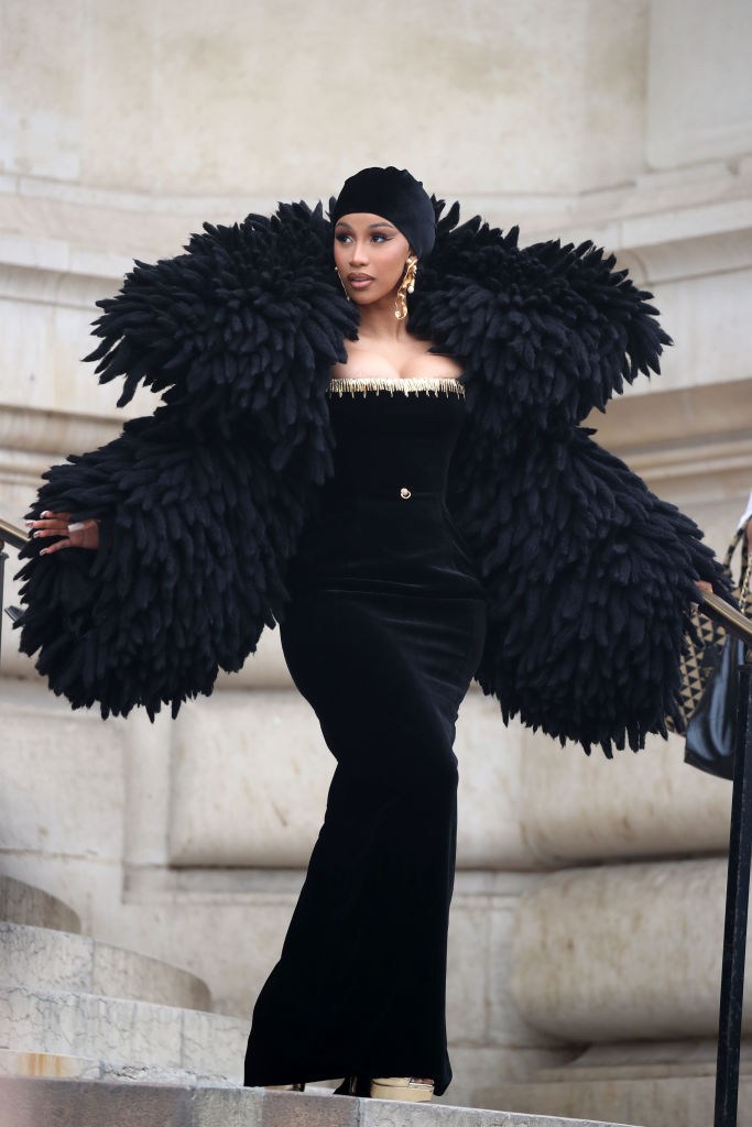 Cardi B brought the drama to Paris Fashion Week in the best way, wearing a head-turning custom Schiaparelli look.