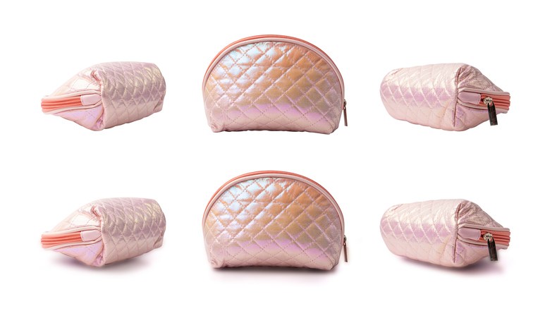 Cosmetic Bag, Pink Makeup Case, Cosmetics Pouch, Fashionable Clutch, Closed Female Purse