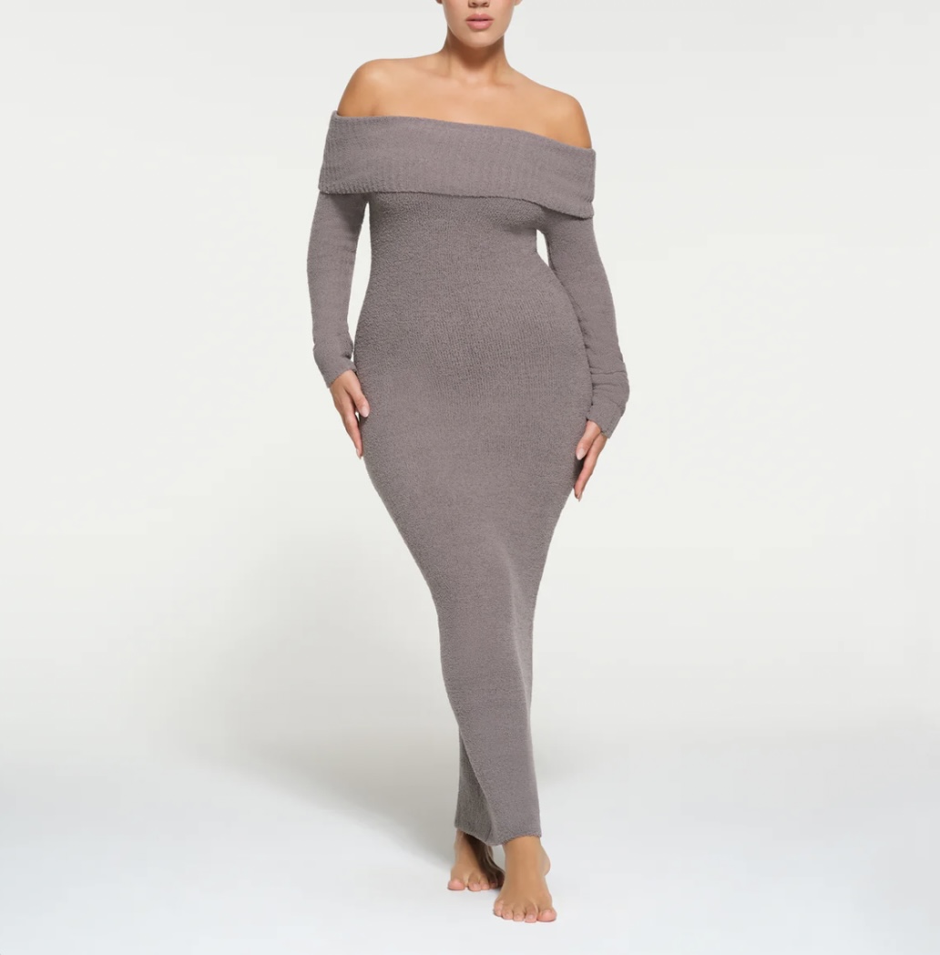 Off-the-Shoulder Sweater Dress