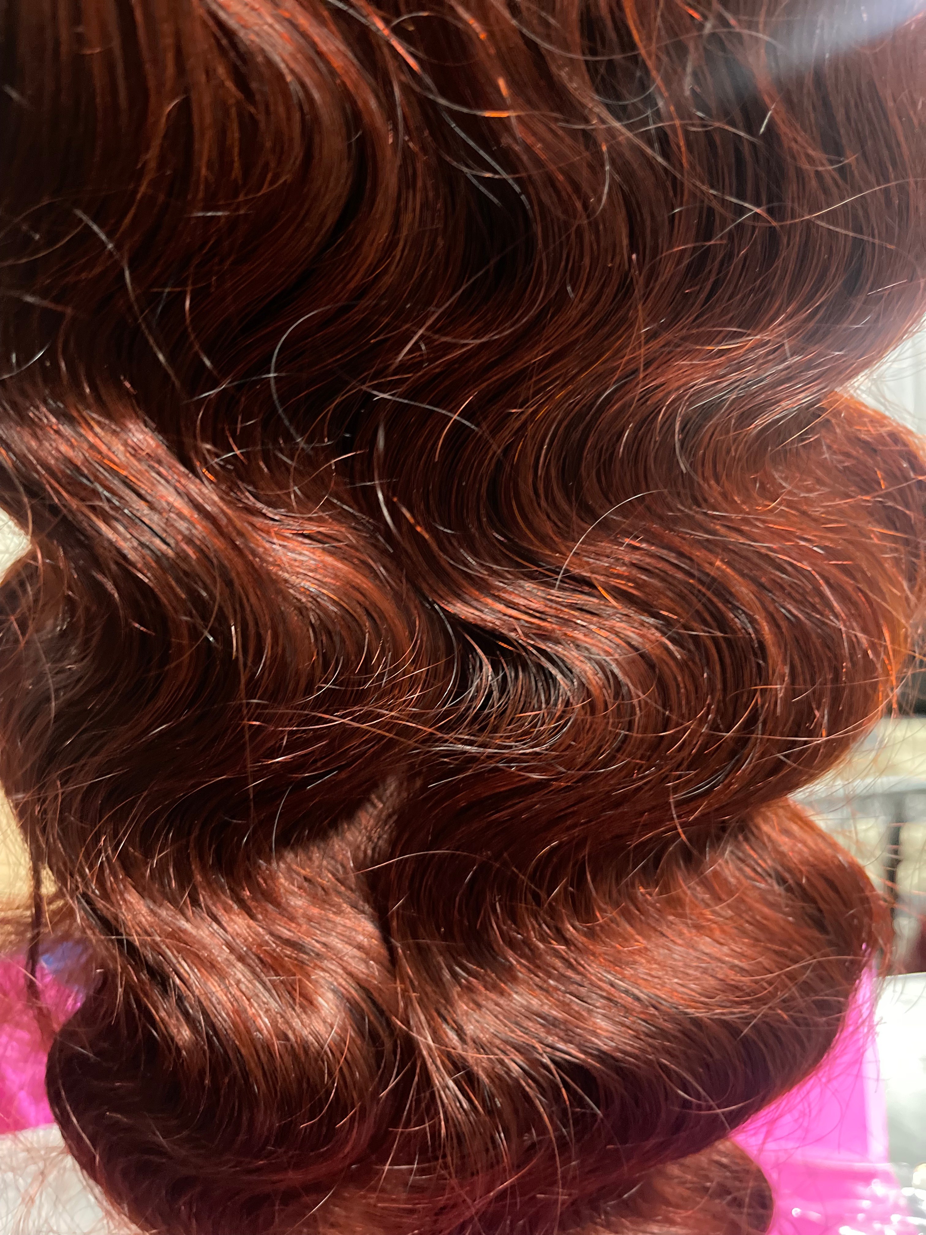 UNice Put On And Go 6X4.5 Pre-Cut Lace Reddish Brown Body Wave Air Wig