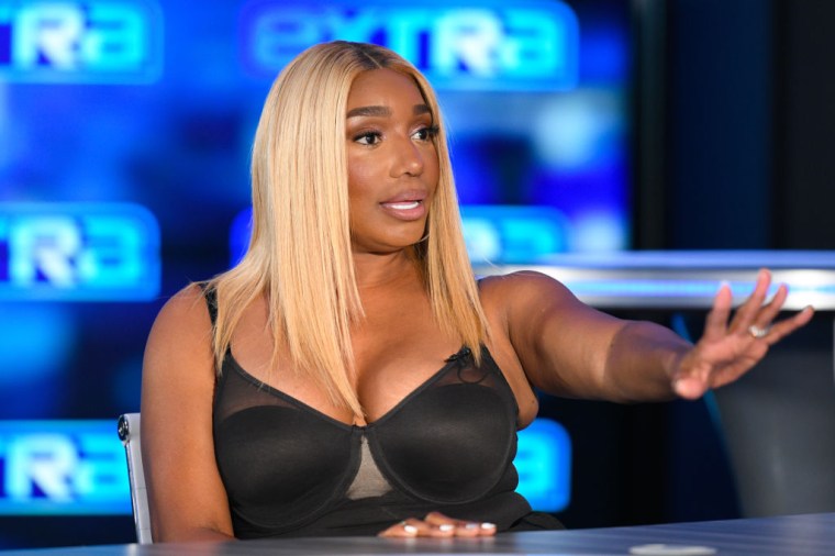 NeNe Leakes on the set of "Extra"