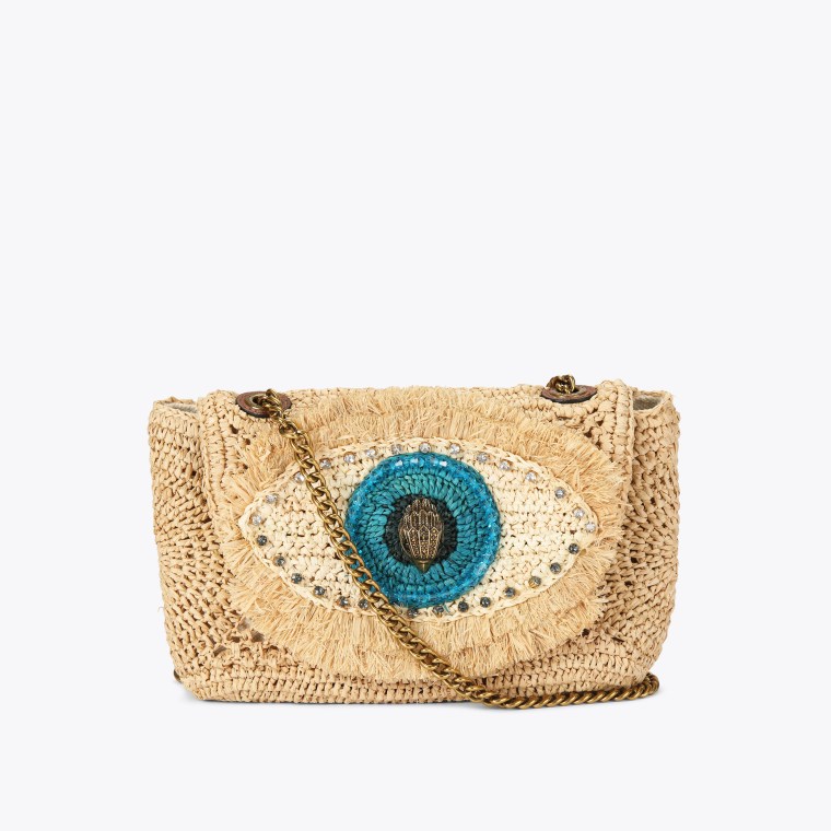 The Kensington Raffia Evil Eye Purse