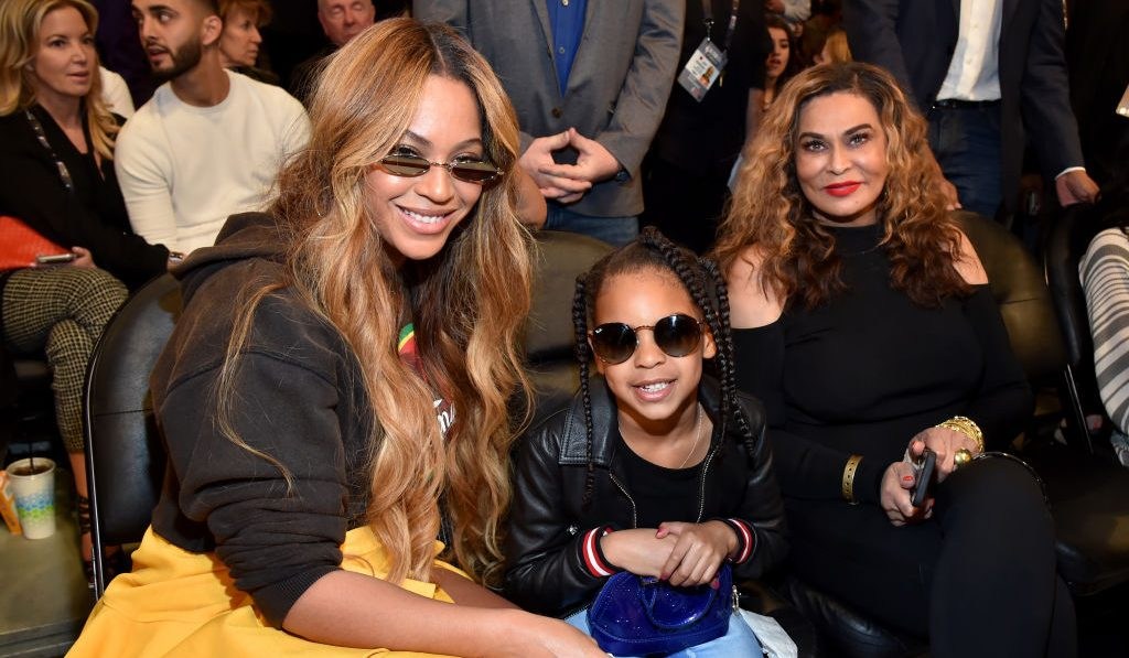 blue ivy, beyonce, tina knowles 67th NBA All-Star Game: Team LeBron Vs. Team Stephen
