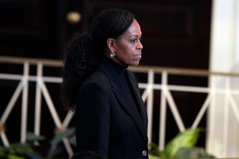 Former First Lady Michelle Obama at the memorial service held for Former First Lady Rosalynn Carter