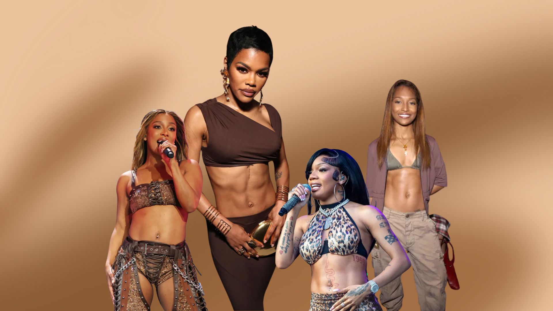 Black celebrity women with abs