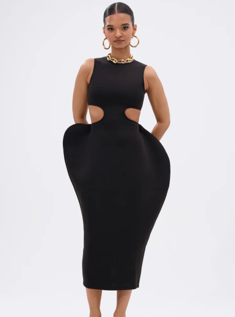 Sculptural Black Dress