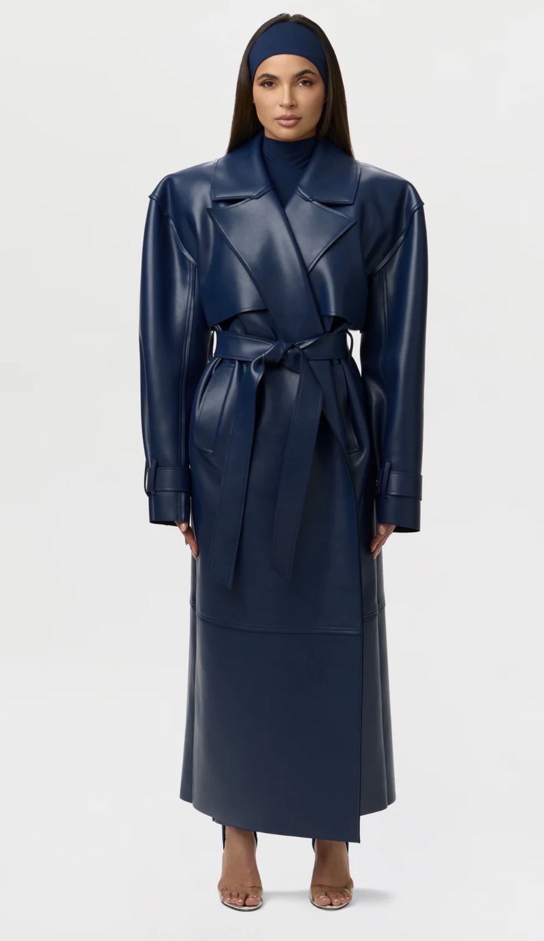 Vegan Leather Trench Coat
